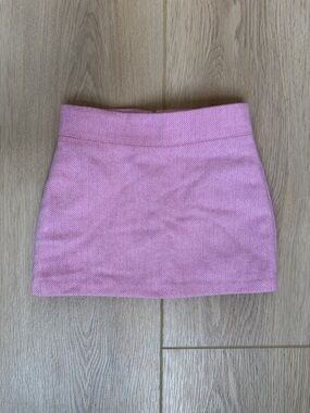 Crewcuts J.Crew Preppy Herringbone Pink Wool Blend A-Line Mini Skirt Size 3T